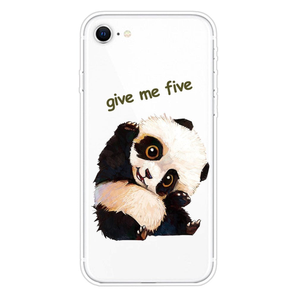 iPhone SE (2022 / 2020) / 8 / 7 Flexible Transparent Plastic Case with Print - Cute Panda