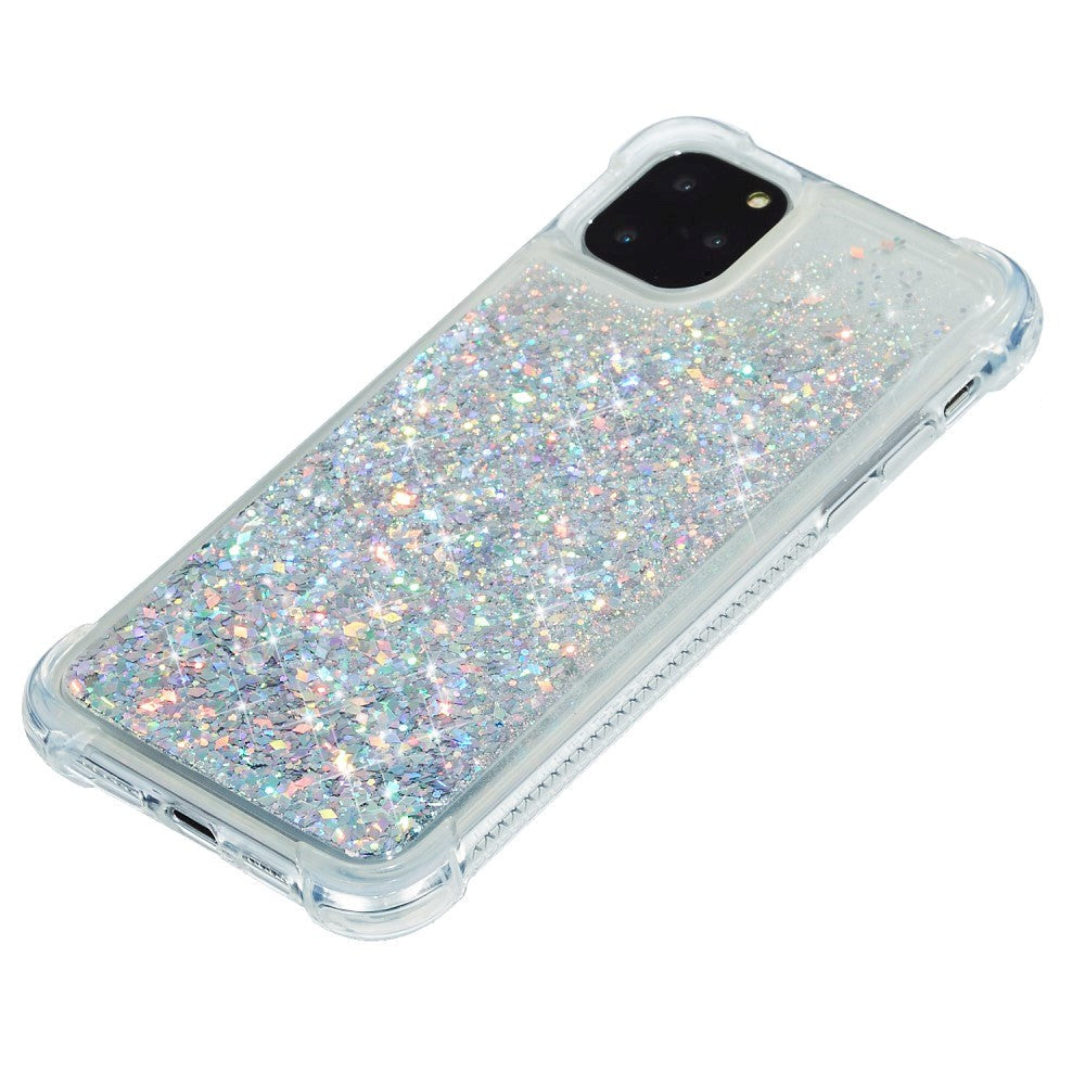 iPhone 12 Mini Plastic Case w. Glitter - Transparent / Silver