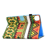 iPad Air 10.9-11" (2024-2020) / Pro 11" (2022-2018) Case w. Stand, Card Holder & Apple Pencil Holder - Geometric Pattern