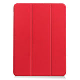 EIDERWOOD iPad Air 10.9-11" (2024-2020) Litchi Tri-Fold Leather Case - Red