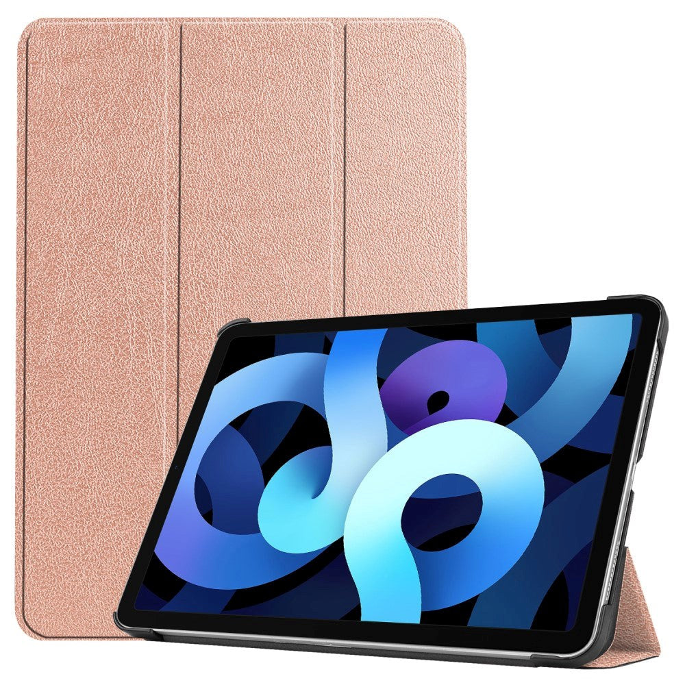 EIDERWOOD iPad Air 10.9-11" (2024-2020) Litchi Tri-Fold Leather Case - Rose Gold