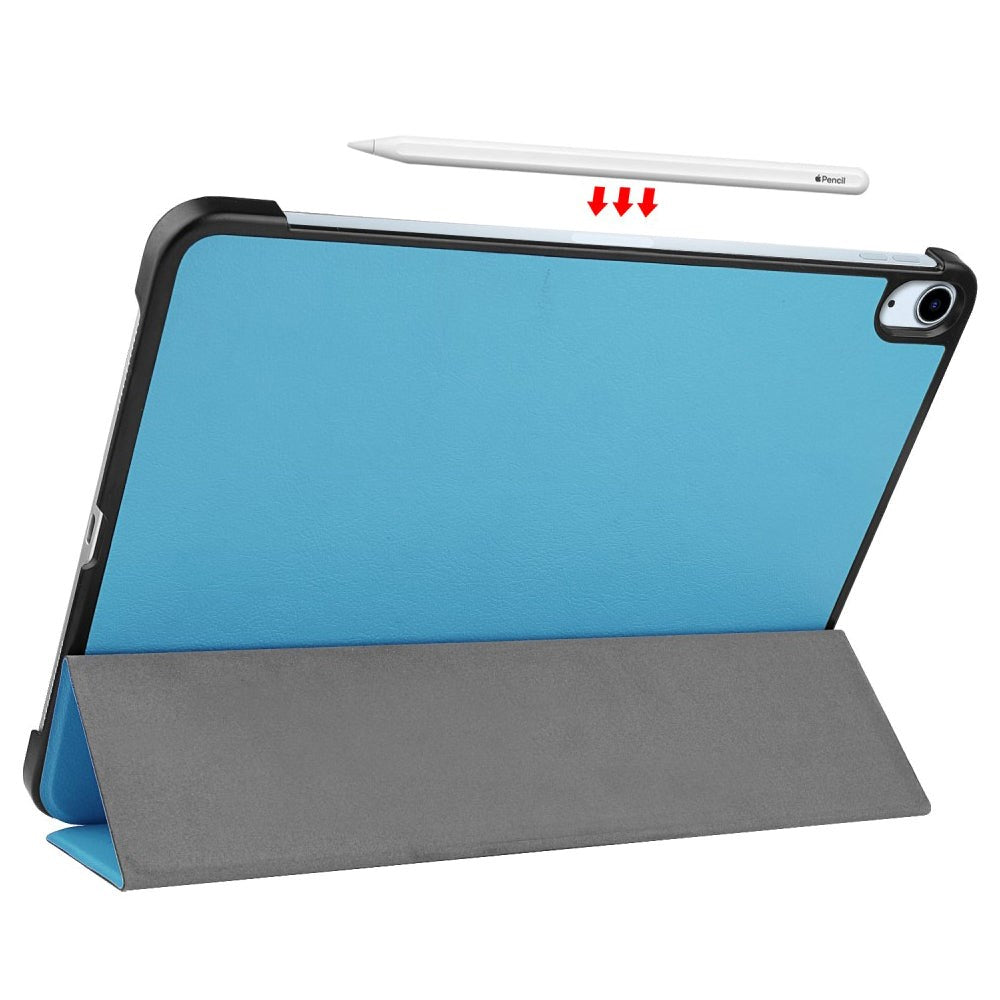 EIDERWOOD iPad Air 10.9-11" (2024-2020) Litchi Tri-Fold Leather Case - Light Blue