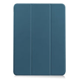 EIDERWOOD iPad Air 10.9-11" (2024-2020) Litchi Tri-Fold Leather Case - Green