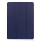 EIDERWOOD iPad Air 10.9-11" (2024-2020) Litchi Tri-Fold Leather Case - Dark Blue