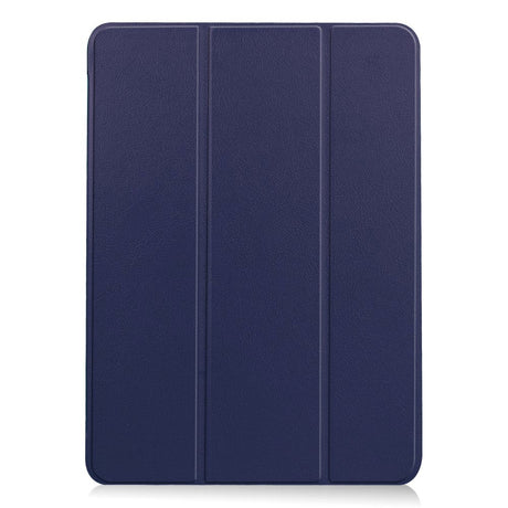 EIDERWOOD iPad Air 10.9-11" (2024-2020) Litchi Tri-Fold Leather Case - Dark Blue