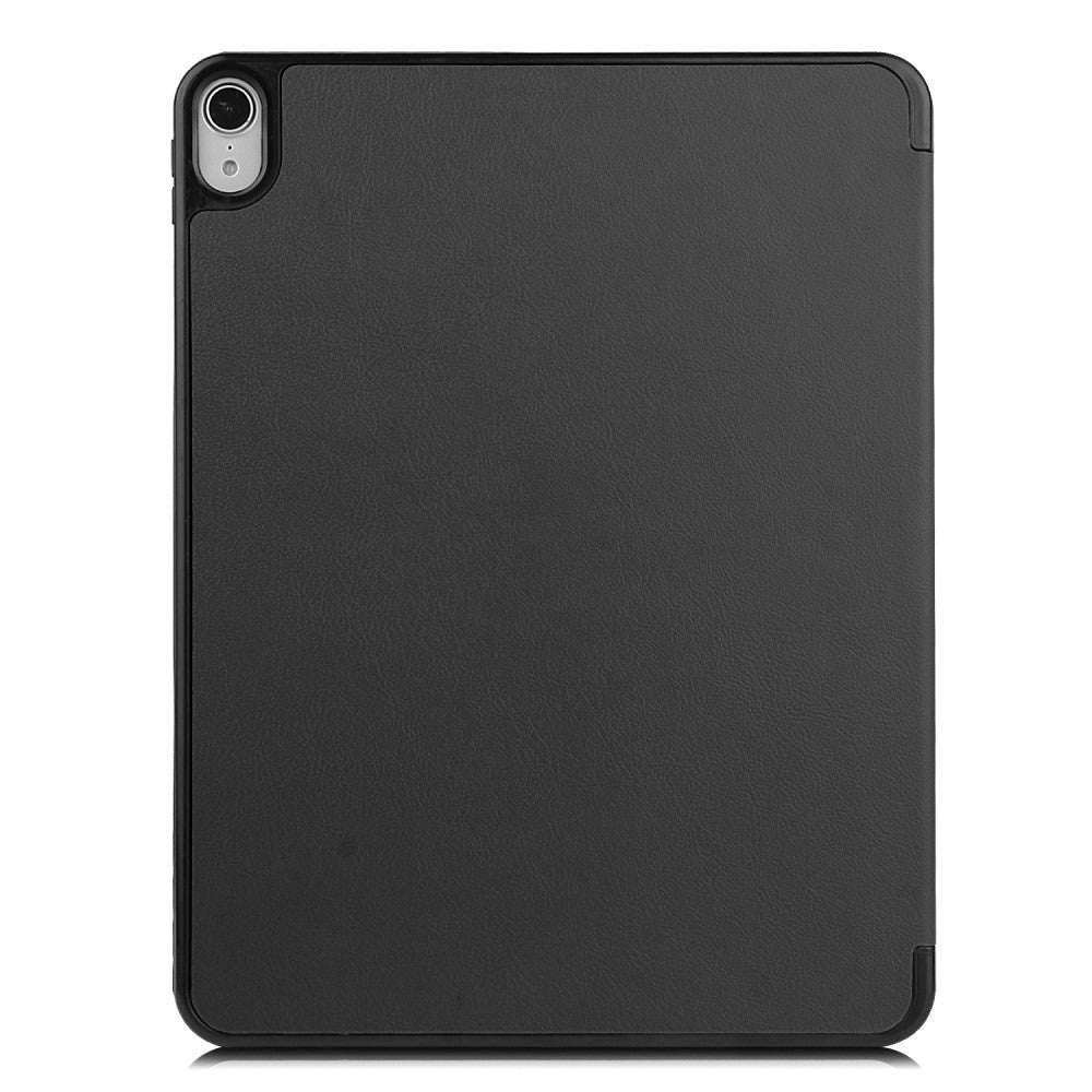 iPad Air 10.9-11" (2024-2020) Litchi Tri-Fold Leather Case w. Apple Pencil Holder - Black