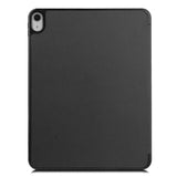 iPad Air 10.9-11" (2024-2020) Litchi Tri-Fold Leather Case w. Apple Pencil Holder - Black