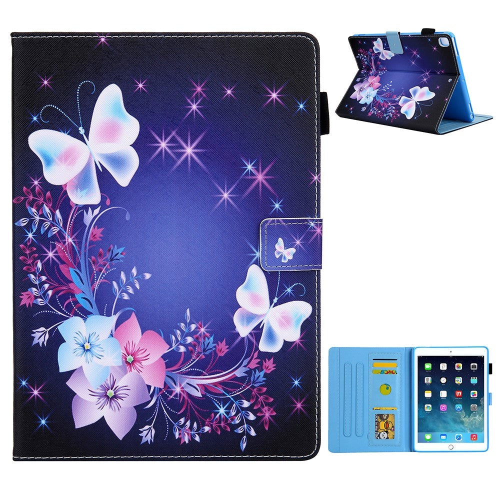 iPad 10.2" (2021 / 2020 / 2019) / Air (2019) / Pro 10.5" Leather Case w. Stand - Flowers and Butterflies