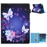 iPad 9.7 (2018-2017) / iPad Air / iPad Air 2 Leather Case w. Stand - Flowers and Butterflies