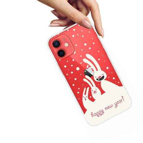 iPhone 12 Mini Flexible Plastic Christmas Case - Snow Bunnies