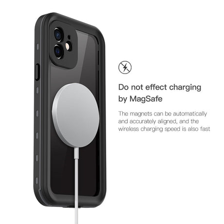 iPhone 12 Redpepper IP68 Waterproof Case - MagSafe Compatible - Black / Transparent