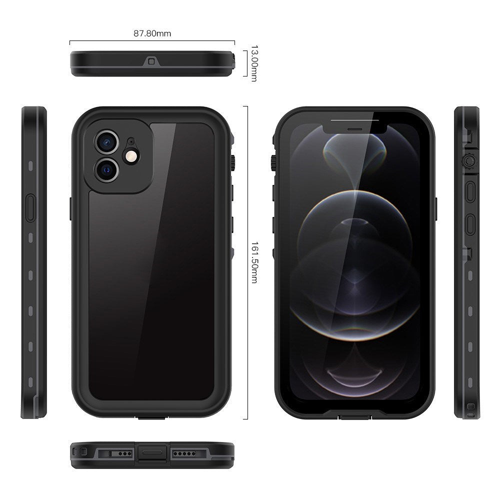 iPhone 12 Redpepper IP68 Waterproof Case - MagSafe Compatible - Black / Transparent
