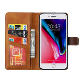 iPhone SE (2022/2020)/8/7 Leather Case w. Card Holder - Brown