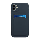 EIDERWOOD iPhone 12 Mini Flexible Plastic Case with Cardholder - Dark Blue