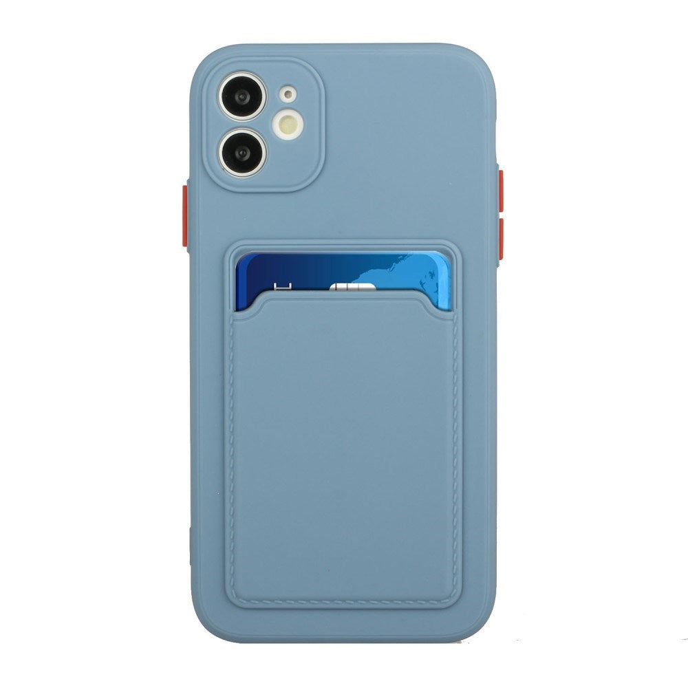 EIDERWOOD iPhone 12 Mini Flexible Plastic Case with Cardholder - Blue