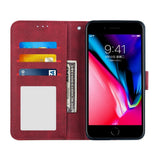 iPhone 8 Plus / 7 Plus Leather Flip Case with Wallet and Strap - Red