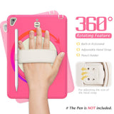 iPad (2018) / iPad (2017) / iPad Air 2 / iPad Pro 9.7" Tough Case w. Hand Holder, Shoulder Strap & Protective Film - Rose