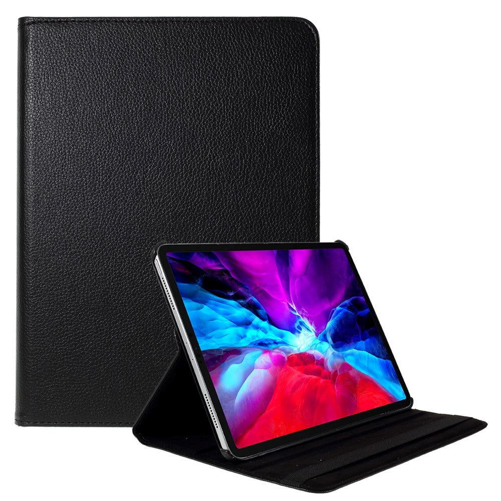 iPad Pro 12.9" (2022/2021/2020) Leather Case w. 360 Degree Stand Function - Black