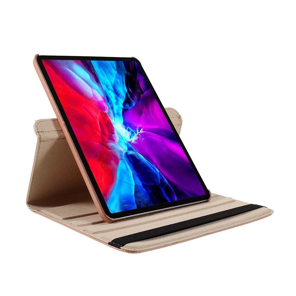 iPad Pro 12.9" (2022/2021) Leather Case w. 360 Degree Stand - Rose Gold