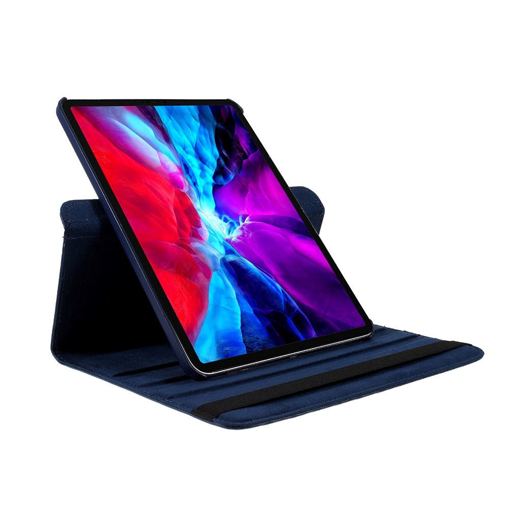 iPad Pro 12.9" (2022/2021) Leather Case w. 360 Degree Stand - Dark Blue