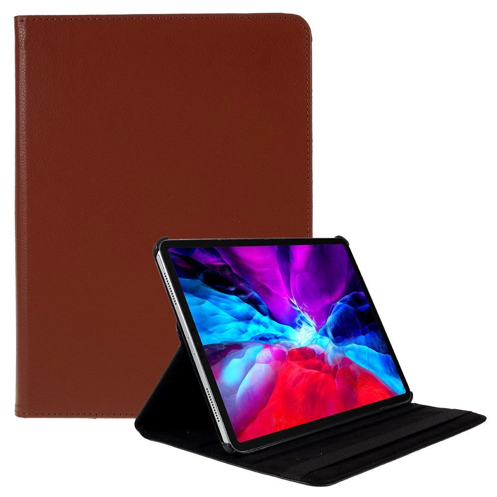 iPad Pro 12.9" (2022/2021) Leather Case w. 360 Degree Stand - Brown