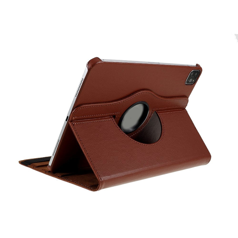 iPad Pro 12.9" (2022/2021) Leather Case w. 360 Degree Stand - Brown