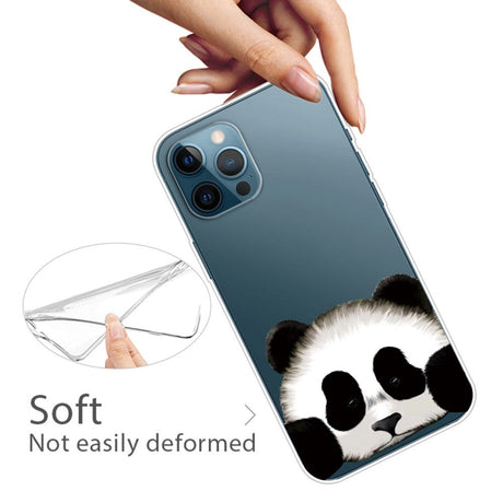 iPhone 13 Pro Flexible Transparent Plastic Case - Transparent / Panda