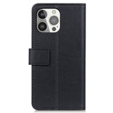 iPhone 13 Pro Single Leather Wallet Case - Black