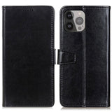 iPhone 13 Pro Max Sleek Leather Wallet Case - Black