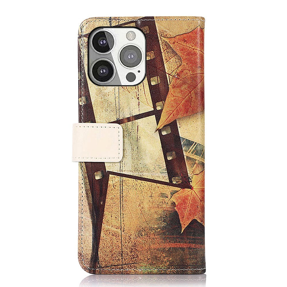 iPhone 13 Pro Leather Wallet Case - Eiffel Tower & Maple Leaf