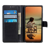 iPhone 13 Mini Litchi Leather Case with Wallet & Stand Function - Black