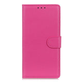 iPhone 13 Mini Litchi Leather Case with Wallet & Stand Function - Pink