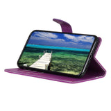 iPhone 13 Mini Litchi Leather Case with Wallet & Stand Function - Purple