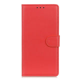 iPhone 13 Mini Litchi Leather Case with Wallet & Stand Function - Red