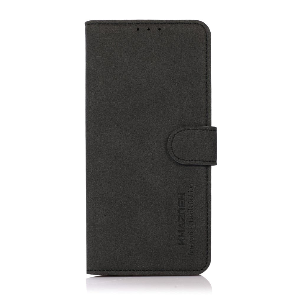 iPhone 13 KHAZNEH Retro Leather Wallet Case - Black