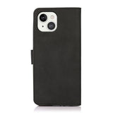 iPhone 13 KHAZNEH Retro Leather Wallet Case - Black