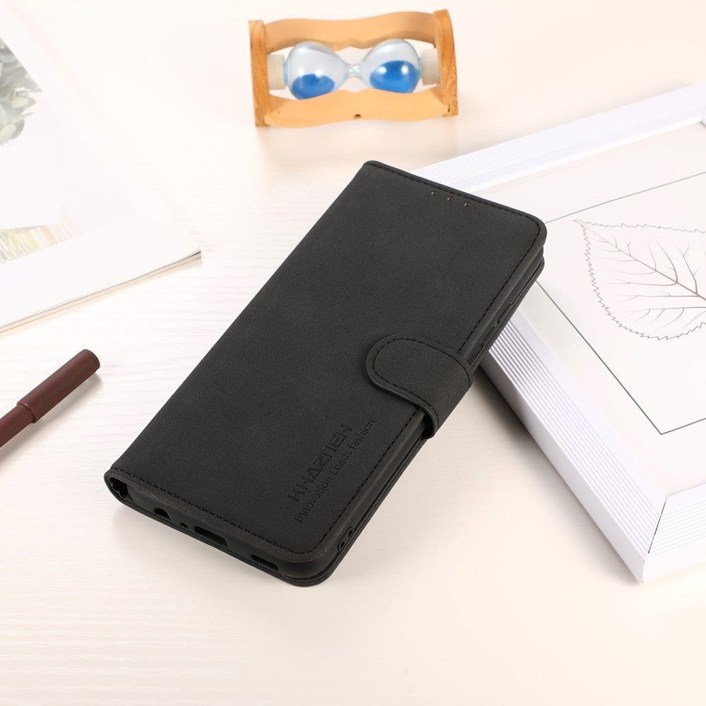 iPhone 13 KHAZNEH Retro Leather Wallet Case - Black