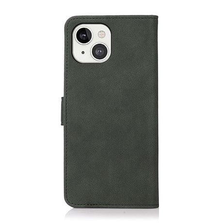 iPhone 13 KHAZNEH Retro Leather Wallet Case - Green