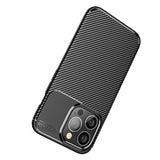 iPhone 13 Pro Carbon Fiber Flexible Plastic Case - Black