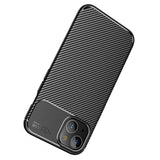 iPhone 13 Carbon Fiber Flexible Plastic Case - Black