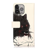 iPhone 13 Pro Max Leather Wallet Case - Bloody Wolf