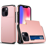 iPhone 13 Mini Hybrid Tough Case w. Card Holder - Rose Gold