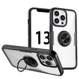 iPhone 13 Pro Tough Case w. Magnetic Kickstand - Transparent / Black