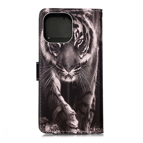 iPhone 13 Pro Leather Wallet Case & Strap - Tiger