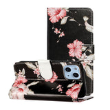 EIDERWOOD iPhone 13 Mini Leather Wallet Case w. Print - Azalea Flower