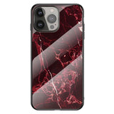 iPhone 13 Pro Max Flexible Plastic Case w. Glass back - Blood Red Marble