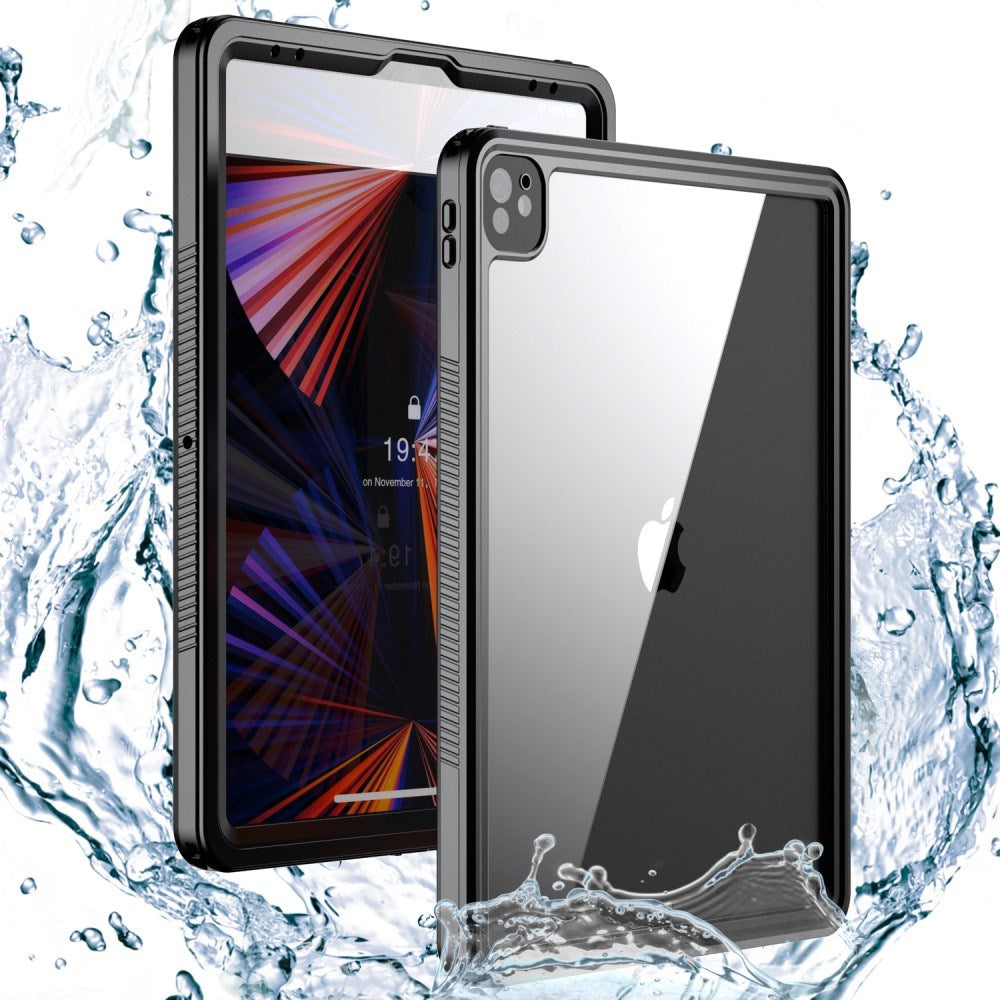 iPad Pro 12.9" (2022 / 2021 / 2020 / 2018) Waterproof Case with Built-in Screen Protector - Transparent / Black