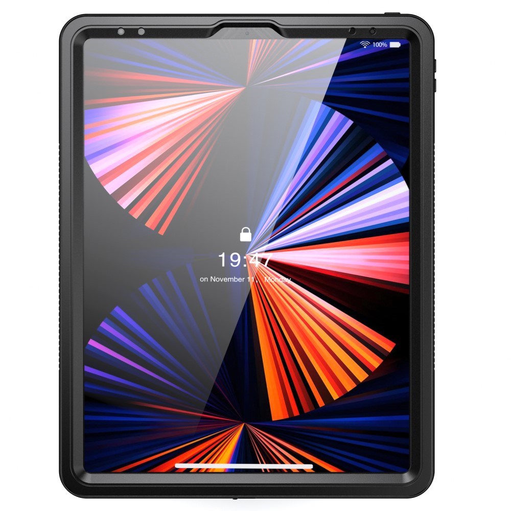 iPad Pro 12.9" (2022 / 2021 / 2020 / 2018) Waterproof Case with Built-in Screen Protector - Transparent / Black