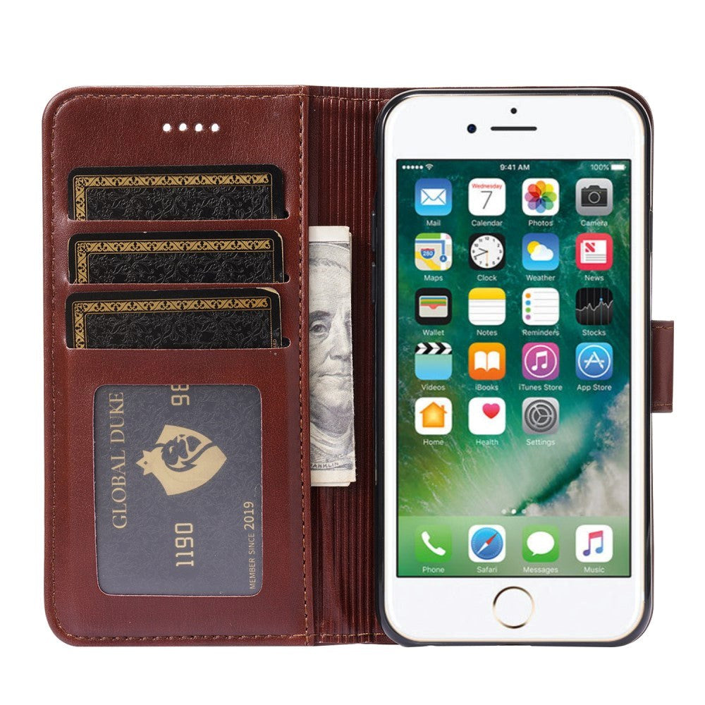 iPhone SE (2022/2020)/8/7 Wallet Case - Vertical Needlework - Brown