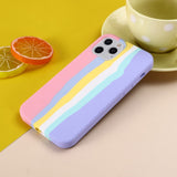 iPhone 13 Pro Max Flexible Silicone Case - Rainbow - Pink